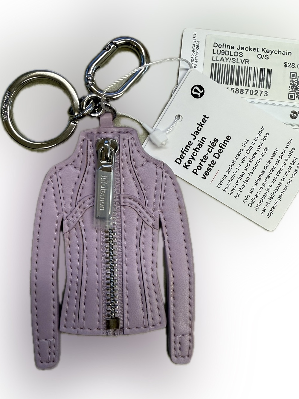 lululemon athletica Define Jacket Keychain in Light Purple